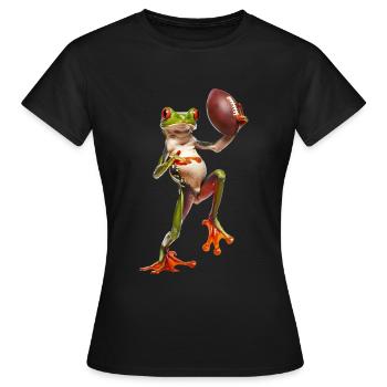 Laubfrosch Fußball - Frauen T-Shirt - Schwarz - Vorne - AI Model Female 172 dark (172cm)