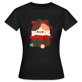 Tortie Cat Christmas Present - Women's T-Shirt - black - Front - AI Model Female 172 dark (172cm)