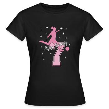 7. Geburtstag Fussball Fussballspielerin - Frauen T-Shirt - Schwarz - Vorne - AI Model Female 172 dark (172cm)