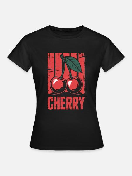 Cerises Rétro Grunge Vintage - T-shirt Femme - noir