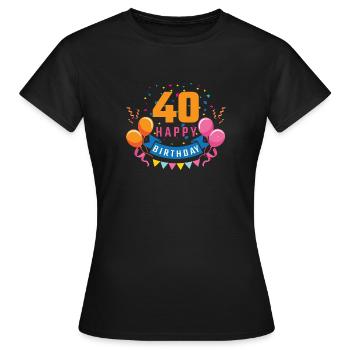 40ème anniversaire de 40 ans Joyeux anniversaire cadeau - T-shirt Femme - noir - Devant - AI Model Female 172 dark (172cm)