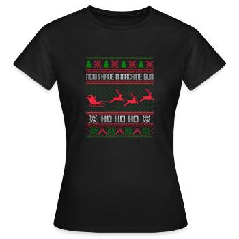 Maintenant, j'ai une mitrailleuse Ho Ho Ho - T-shirt Femme - noir - Devant - AI Model Female 172 dark (172cm)