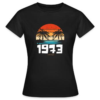 50th Birthday Vintage 1973 Retro Cassette Nickname - Women's T-Shirt - black - Front - AI Model Female 172 dark (172cm)