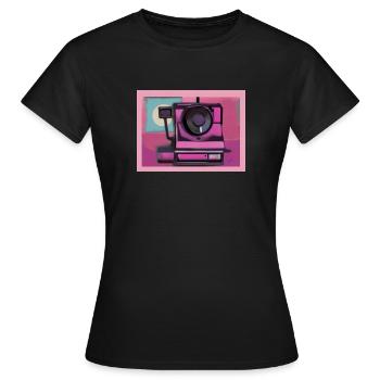 Retro-Sofortbild-Kamera - Vintage KI Kunst - Frauen T-Shirt - Schwarz - Vorne - AI Model Female 172 dark (172cm)