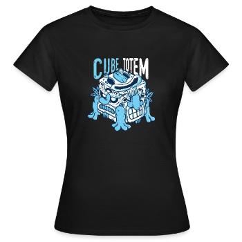 Résumé des cubes totémiques - T-shirt Femme - noir - Devant - AI Model Female 172 dark (172cm)