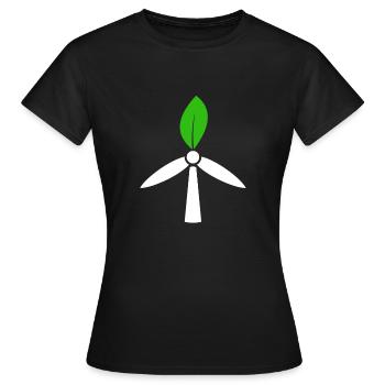 Energie éolienne, environnement, énergie nucléaire non merci - T-shirt Femme - noir - Devant - AI Model Female 172 dark (172cm)