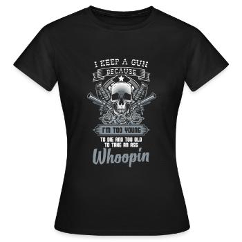 Waffen Gewehr Jagd Sportschießen - Frauen T-Shirt - Schwarz - Vorne - AI Model Female 172 dark (172cm)
