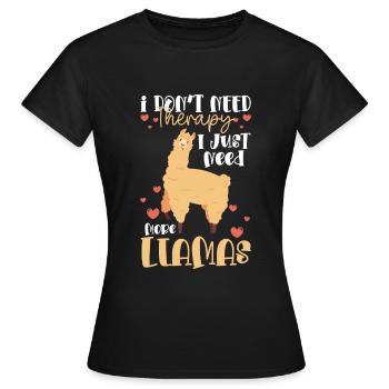 Llama Nutztier Tier Weich - Frauen T-Shirt - Schwarz - Vorne - AI Model Female 172 dark (172cm)