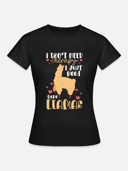 Llama Nutztier Tier Weich - Frauen T-Shirt - Schwarz