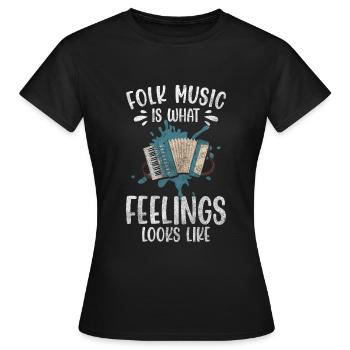 Volksmusik Kultur Land - Frauen T-Shirt - Schwarz - Vorne - AI Model Female 172 dark (172cm)