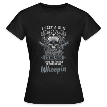 Waffe Gewalt Sturmgewehr - Frauen T-Shirt - Schwarz - Vorne - AI Model Female 172 dark (172cm)