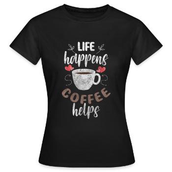 Kaffee Espresso Cappuccino Energie - Frauen T-Shirt - Schwarz - Vorne - AI Model Female 172 dark (172cm)