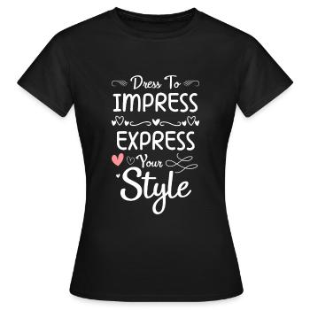 Défilé de mode Fashion Shop - T-shirt Femme - noir - Devant - AI Model Female 172 dark (172cm)