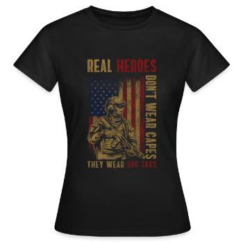 Combattant militaire Paix - T-shirt Femme - noir - Devant - AI Model Female 172 dark (172cm)