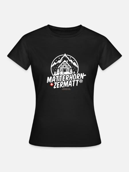 Matterhorn Zermatt Svizzera Ski T Shirt Design - Maglietta da donna - nero