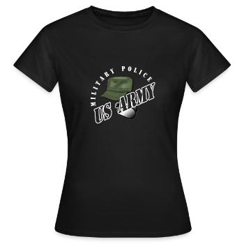 US Army Military Police - Frauen T-Shirt - Schwarz - Vorne - AI Model Female 172 dark (172cm)