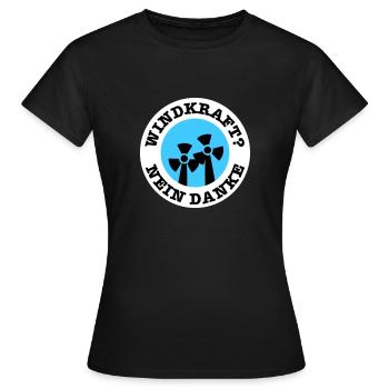 Windkraft? Nein Danke - Frauen T-Shirt - Schwarz - Vorne - AI Model Female 172 dark (172cm)
