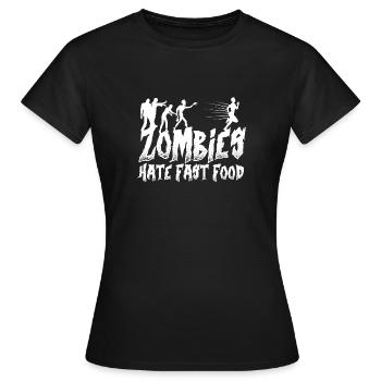 Zombies Zombie Fast Food lusitg - Women's T-Shirt - black - Front - AI Model Female 172 dark (172cm)