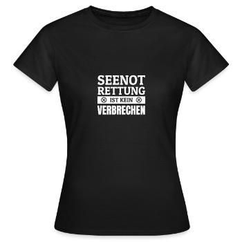 Sea Rescue Refugees ONG méditerranéenne Malte - T-shirt Femme - noir - Devant - AI Model Female 172 dark (172cm)