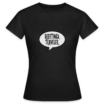 Greetings Traveler Hearthstone - Women's T-Shirt - black - Front - AI Model Female 172 dark (172cm)