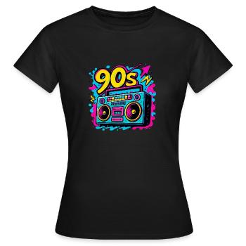 Boombox der 90er - Frauen T-Shirt - Schwarz - Vorne - AI Model Female 172 dark (172cm)