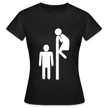 Idée cadeau toilette toilette - T-shirt Femme - noir - Devant - AI Model Female 172 dark (172cm)