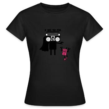 je suis ton pere radio k7 mp3 lecteur - T-shirt Femme - noir - Devant - AI Model Female 172 dark (172cm)
