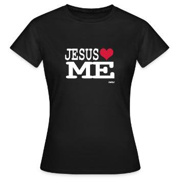 jesus loves me - Frauen T-Shirt - Schwarz - Vorne - AI Model Female 172 dark (172cm)