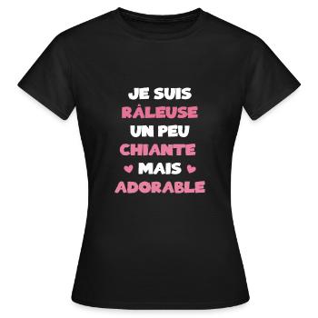 Ich bin ein bisschen nervig, aber liebenswert - Frauen T-Shirt - Schwarz - Vorne - AI Model Female 172 dark (172cm)