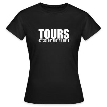 Tours Coordinates - Women's T-Shirt - black - Front - AI Model Female 172 dark (172cm)
