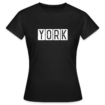 York Flughafentafel - Frauen T-Shirt - Schwarz - Vorne - AI Model Female 172 dark (172cm)