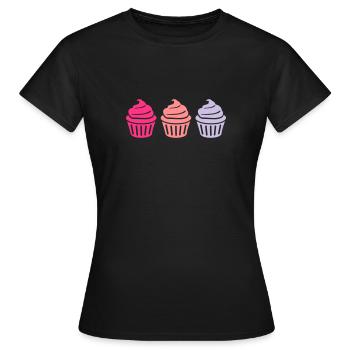 Cupcake - Frauen T-Shirt - Schwarz - Vorne - AI Model Female 172 dark (172cm)