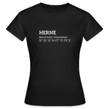 Herne Nordrhein-Westfalen Koordinaten - Frauen T-Shirt - Schwarz - Vorne - AI Model Female 172 dark (172cm)