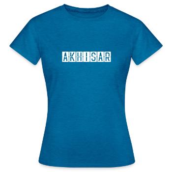 Akhisar Flughafentafel - Frauen T-Shirt - Antikblaues Saphir meliert - Vorne - AI Model Female 172 dark (172cm)