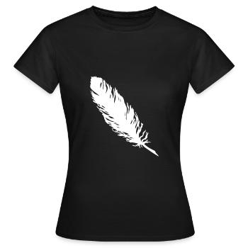 feather - Women's T-Shirt - black - Front - AI Model Female 172 dark (172cm)