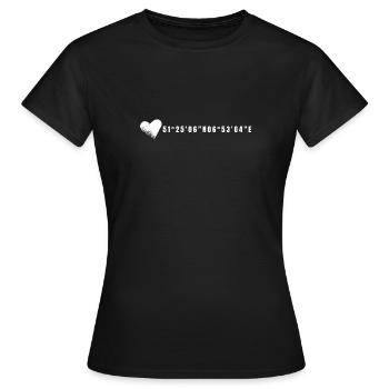 Mülheim an der Ruhr Herz Koordinaten - Frauen T-Shirt - Schwarz - Vorne - AI Model Female 172 dark (172cm)