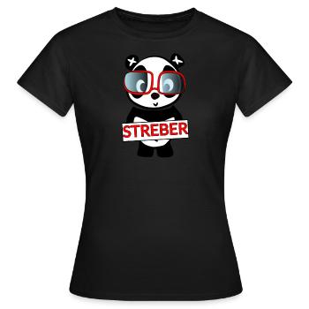 Nerd Panda Shirt Nerd Learning Pupils - T-shirt Femme - noir - Devant - AI Model Female 172 dark (172cm)