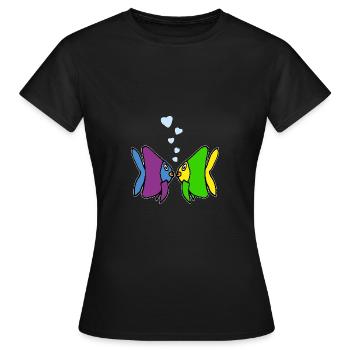 Amoureux amoureux aquarium de poissons - T-shirt Femme - noir - Devant - AI Model Female 172 dark (172cm)