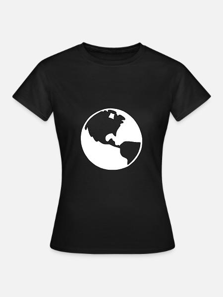 Erdkugel Silhouette - Frauen T-Shirt - Schwarz