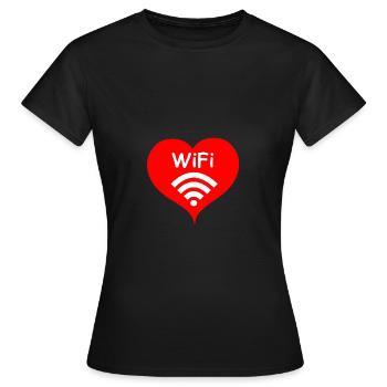 love wifi - T-shirt Femme - noir - Devant - AI Model Female 172 dark (172cm)