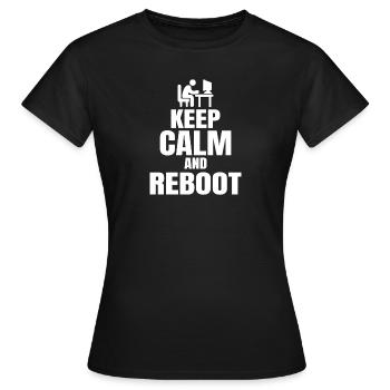Admin Dites au programmeur administrateur Keep Calm Sys - T-shirt Femme - noir - Devant - AI Model Female 172 dark (172cm)