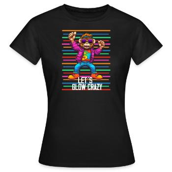 Singe de fête des années 80 - T-shirt Femme - noir - Devant - AI Model Female 172 dark (172cm)