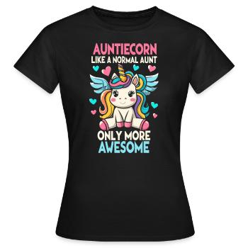 Tante, Tante, Licorne - T-shirt Femme - noir - Devant - AI Model Female 172 dark (172cm)
