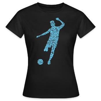 Foot Word Art Joueur De Football - T-shirt Femme - noir - Devant - AI Model Female 172 dark (172cm)