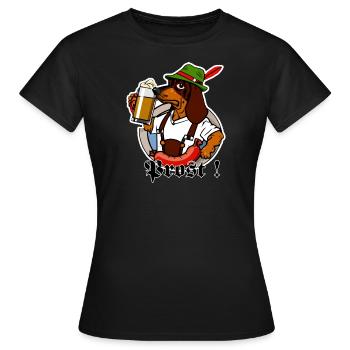 Bierfest Dackel Oktober - Frauen T-Shirt - Schwarz - Vorne - AI Model Female 172 dark (172cm)