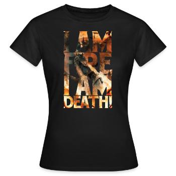Der Hobbit Smaug Ich Bin Feuer, Ich Bin Der Tod - Frauen T-Shirt - Schwarz - Vorne - AI Model Female 172 dark (172cm)