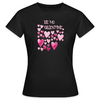 love,love,cloud,hearts,heart,valentine - Women's T-Shirt - black - Front - AI Model Female 172 dark (172cm)