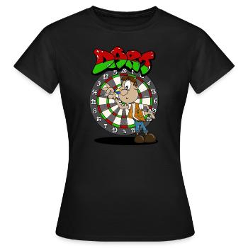 Double Triple Bullseye Fléchettes Fléchettes - T-shirt Femme - noir - Devant - AI Model Female 172 dark (172cm)