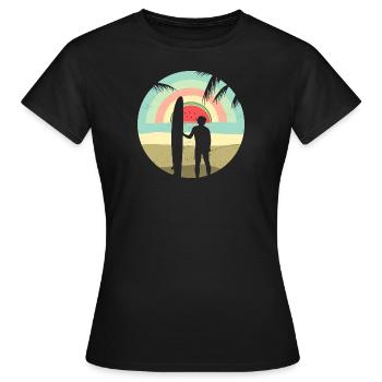 Lever de soleil d’été - T-shirt Femme - noir - Devant - AI Model Female 172 dark (172cm)