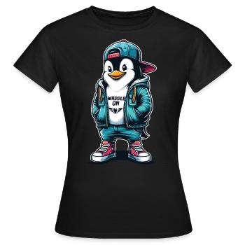 Pingouin Hipster Se dandiner avec Style - T-shirt Femme - noir - Devant - AI Model Female 172 dark (172cm)